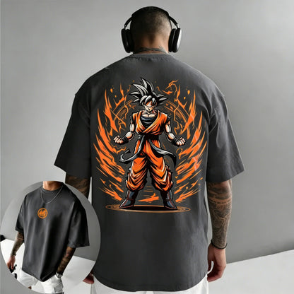 Dragon Ball -anime: Goku-kuvioinen puuvillainen T-paita, Harajuku, miehille ja naisille, kesä, uusi, suuri, väljä, rento, lyhythihainen yläosa