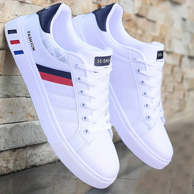 Lage skate-sneakers voor heren — Ademend, met veters, PVC-zool