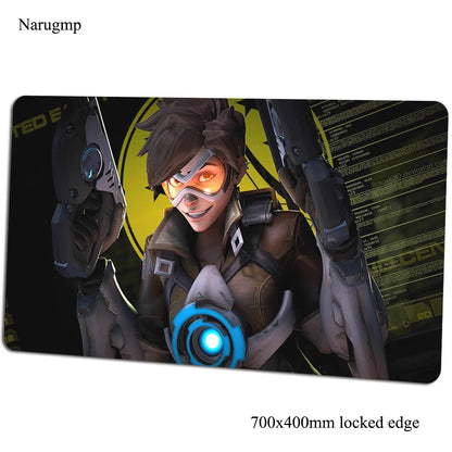 Overwatch-Mauspad 700x400x3mm, Gaming-Mauspad im Anime-Stil, personalisierte Schreibtischunterlage fürs Büro, Notebook-Desk-Mat, Geschenk für Jungen, Padmouse für PC-Gamer