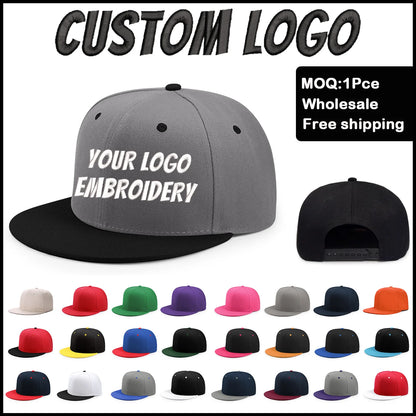 Fedoryn Custom Snapback Caps Splice Color Embroidery Hip Hop Cap for Women and Men DIY LOGO Design Print Hats Unisex Wholesale