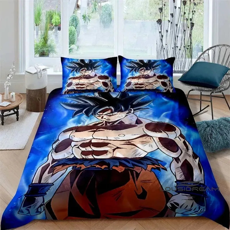 Cartoon/Anime Son Goku Dragon Ball Themed Printed Bedding Set: This soft and comfortable set includes a duvet cover and pillowcase