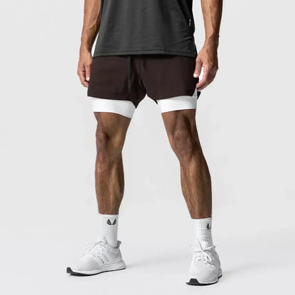 Produit gaming premium Fraquane, Dragon Ball Men's Double-layer Shorts Son Goku Summer Japanese Anime Fake Two-piece Sports Fitness Quick-drying Shorts, équipement gamer