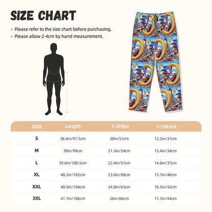Custom Women Soniced Pajama Pants Printed Hedgehog Game Sleep Sleepwear Bottoms with Pockets