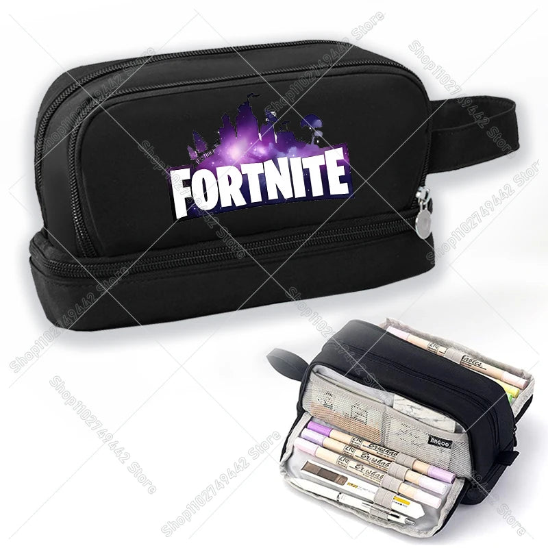 Game Anime Fortnites Student Pencil Case Cute Boy Girl Pencil Bag High-capacity Pencil Case Nylon Pen Case School Kids Stationery