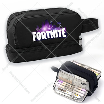 Game Anime Fortnites Student Pencil Case Cute Boy Girl Pencil Bag High-capacity Pencil Case Nylon Pen Case School Kids Stationery