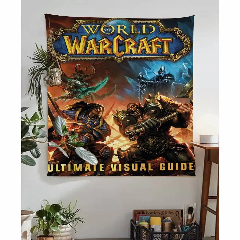 World of Warcraft Hero Colorful Tapestry Wall Hanging Hanging Tarot Hippie Wall Rugs Dorm Wall Art Decor