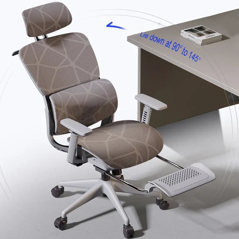 Ergonomic Gaming Chair with Adjustable Footrest, Reclining Office Chair, Posture Support Computer Chair with 2D/3D Armrests for Home Office