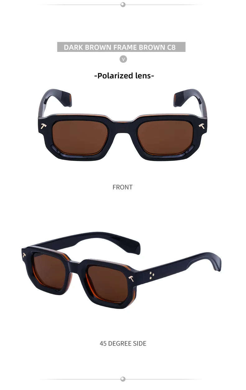 Polarized Square Sunglasses Men 2026 Luxury Brand Designer New Fashion Rectangle Sun Glasses For Women Driving Shades Eyewear