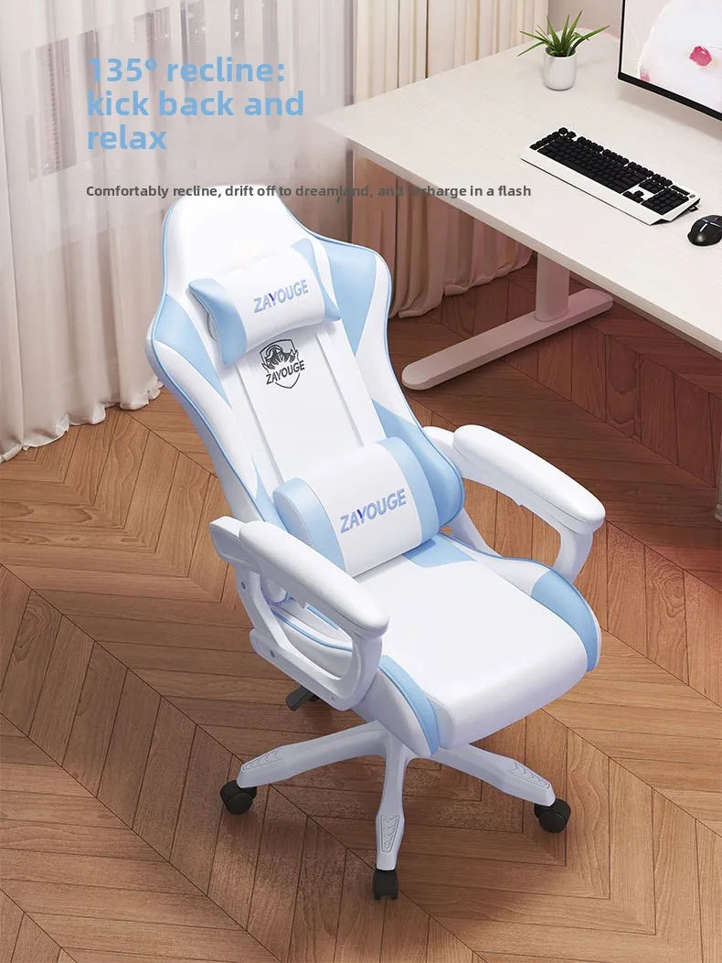 Ergonomic Gaming Chair Reclining Office Chair with Adjustable Height, Comfortable Computer Desk Chair, Swivel Gaming Seat for Home, Study & Esports