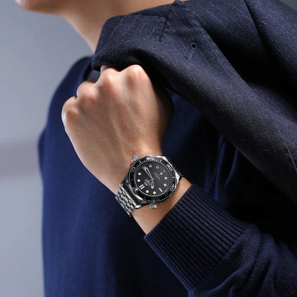 Luxury Automatic Watch for Men Stainless Steel Waterproof Calendar Mechanical Watches Fashion Casual Mens Watches Reloj Hombre