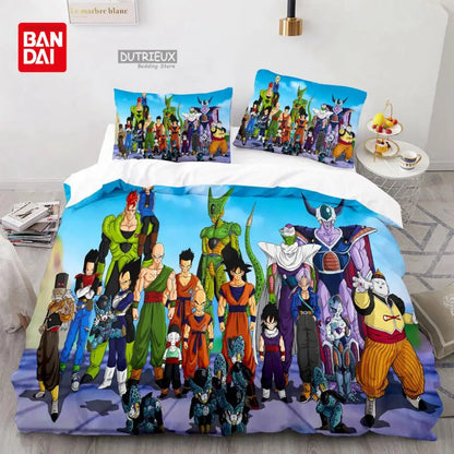 Japanese Anime Dragon Ball Duvet Cover Goku Bedding Sets For Boys Kids Teens Quilt Cover Pillowcases Children Christmas Gift