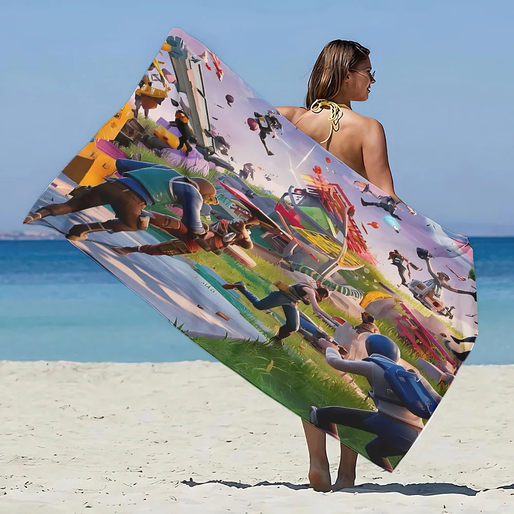 New Hot Game F-FortniteS Beach Towel Microfiber Sand Free Quick Dry Soft Sandproof Pool Towels Gift for Women Travel Gym Shower
