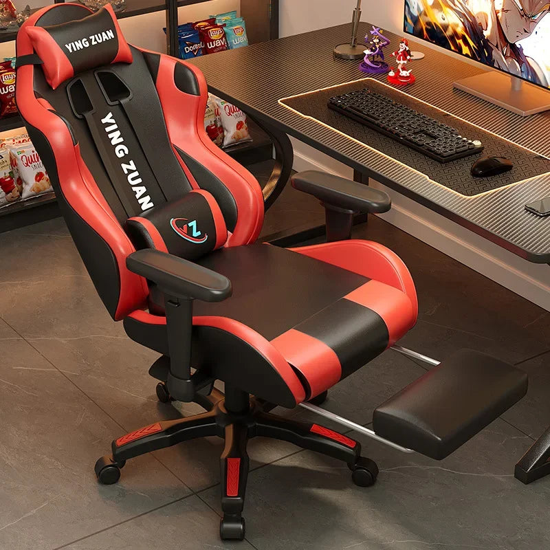 AOLIVIYA Ergonomic Gaming Chair with Footrest, Reclining Computer Chair, 3D Adjustable Armrests, Lumbar Support Seat for Home Office