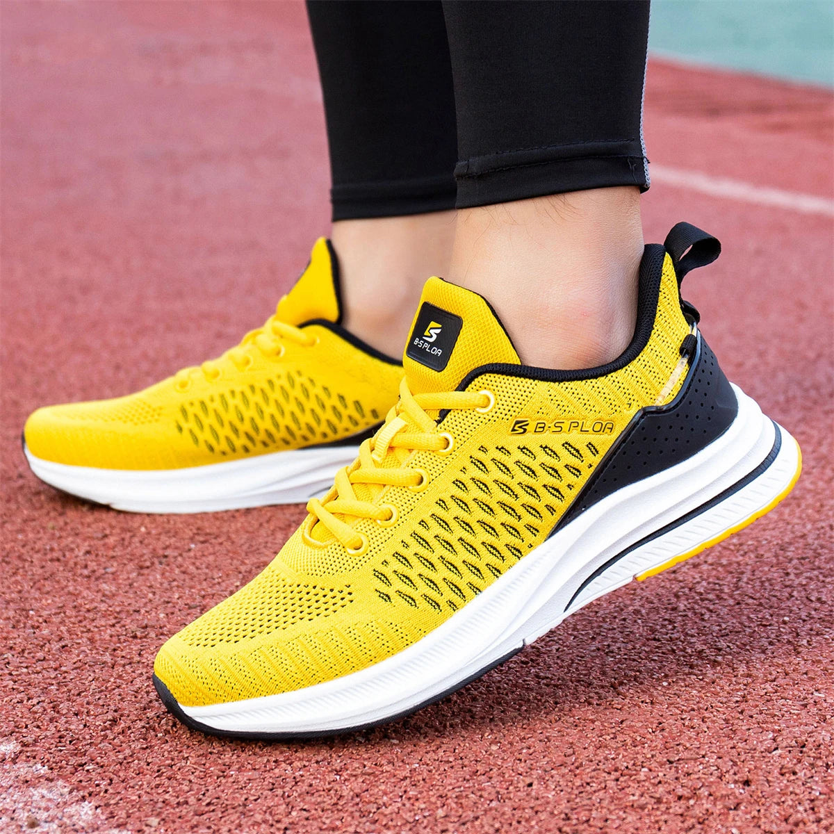 Baasploa Herren-Laufschuhe – Marke: Casual, leichte Designer-Jogging-Schuhe aus Mesh für Herren, atmungsaktive Sport- und Wanderschuhe mit Schnürung