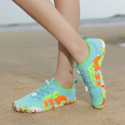 Men's and women's water shoes, upstream wading swimming barefoot five-finger aqua shoes, colorful beach seaside light unisex sneakers new
