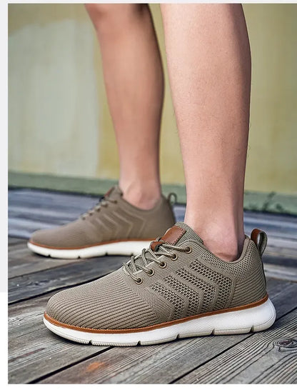 Casual Sneaker Shoes, Breathable Men's Walking Mesh, Soft Sole Outdoor Anti-Slip Travel Comfortable Running Shoes, Tenis Masculino