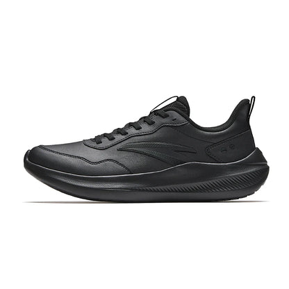 ANTA QINGKONG Men's winter shock-absorbing leather running shoes, wear-resistant running, lightweight commuting sports shoes