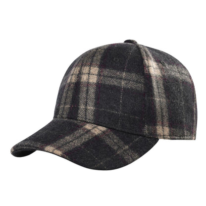 BOTVELA Șapcă de baseball din lână tweed pentru bărbați, stil casual, moale, ajustabilă, fără structură