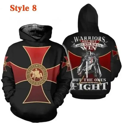 Knight Templar Mens Hoodie Sweatshirt 3d Printed Men Women Casual Hooded Sweatshirts Pullover Hip Hop Harajuku Streetwear Tops, Produit gaming premium Fraquane, produits de luxe, nouvelle génération, équipement gamer