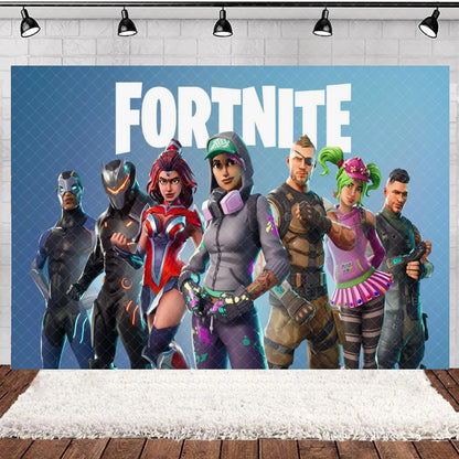Fortnite Theme Happy Birthday Party Decoration Backdrop Shooting Game Alpaca Llama Supplies Background Baby Shower Kid Gifts