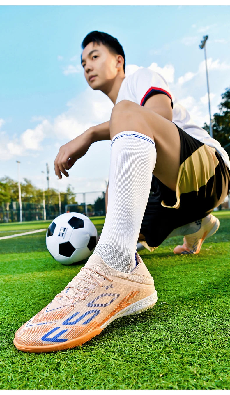 New Men Sneakers Match Grass Cleats High-quality Soccer Shoes Futsal Football Boots Non-Slip Indoor Hot-selling High-top Outdoor