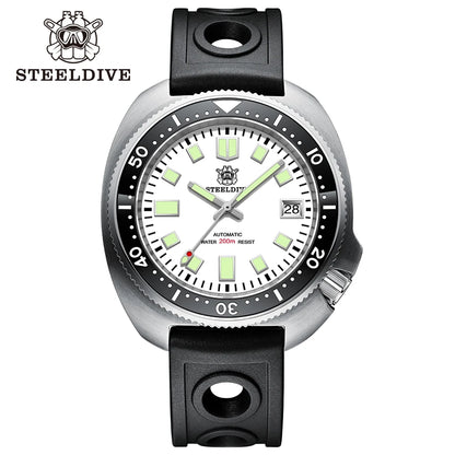 STEELDIVE New Arrival 44mm SD1974 Orange Dial Ceramic Bezel Super Luminous 200m NH35 Automatic Dive Watch with Milled Clasp