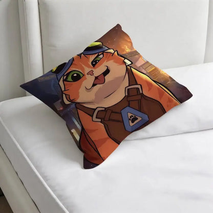 Jetpack Cat O-Overwatch Game Square Pillow Case Soft Decorative Throw Pillow Cover for Home Sofa Bed