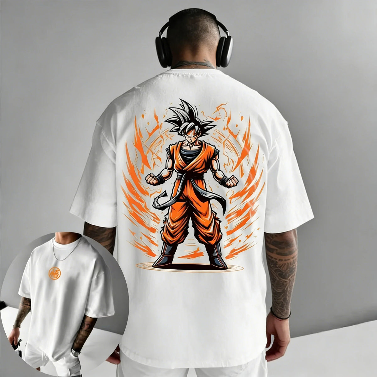 Dragon Ball -anime: Goku-kuvioinen puuvillainen T-paita, Harajuku, miehille ja naisille, kesä, uusi, suuri, väljä, rento, lyhythihainen yläosa