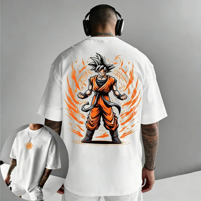 Dragon Ball -anime: Goku-kuvioinen puuvillainen T-paita, Harajuku, miehille ja naisille, kesä, uusi, suuri, väljä, rento, lyhythihainen yläosa