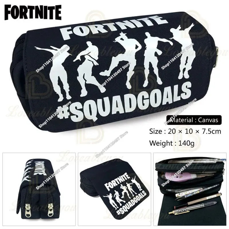 Fortnite Kids Pencil Bags Multifunctional Stationery Box Children's Large Capacity Double Layer Stationery Bag