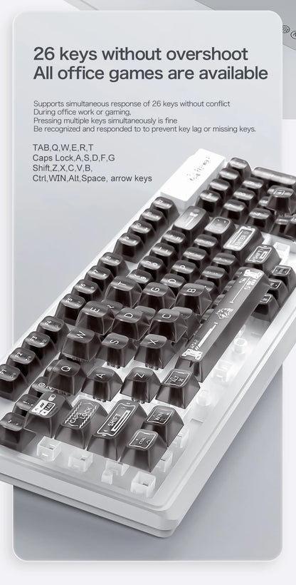 FREEWOLF M95 Wired Keyboard Features an RGB Transparent Design, Catering to Various Scenarios such as Gaming and Office Work