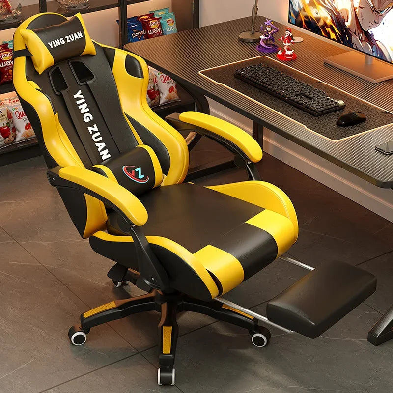 AOLIVIYA Ergonomic Gaming Chair with Footrest, Reclining Computer Chair, 3D Adjustable Armrests, Lumbar Support Seat for Home Office