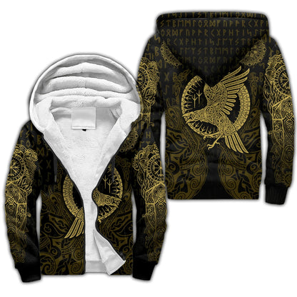 Odin Raven Fenrir Wolf Tattoo 3D Printed Men's Winter Thicker Zip Hoodie Unisex Casual Hooded Tracksuit Warm Fleece Jacket KD18