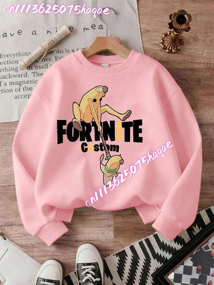 2026 Fortnite Kids Hooded Coats Anime Fortress Night Sweatshirts Game Spring Autumn Hoodies Sportswear Children’s Clothes Gift
