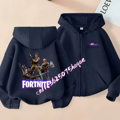 Kid Outdoor Jacket Cartoon Fortnite Girl Boy Sweatshirt Coat High-Quality Thin Windbreaker Girl Autumn Zip Jacket Clothing Tops