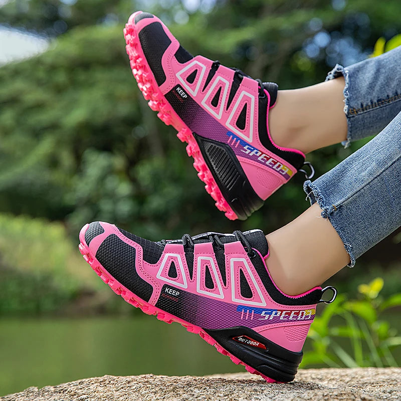 Hiking Shoes Women's Outdoor Hiking Sports Shoes, Non-Slip Hunting Tactical Shoes, Breathable Lace-Up Climbing Shoes, Cycling