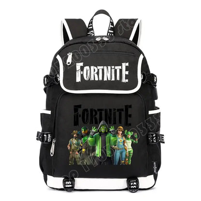 Fortnites раница с голям капацитет, ежедневна чанта за рамо с USB порт, унисекс аниме ученическа раница, нов стилен подарък за канцеларски принадлежности