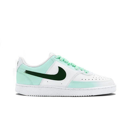 Individualizuoti sportiniai bateliai „Nike Court Vision 1“ „Mint Gorgeous“ „Huiya“ – rankų darbo, „High Street Campus“ stiliaus, neslystantys vyriški sportiniai bateliai