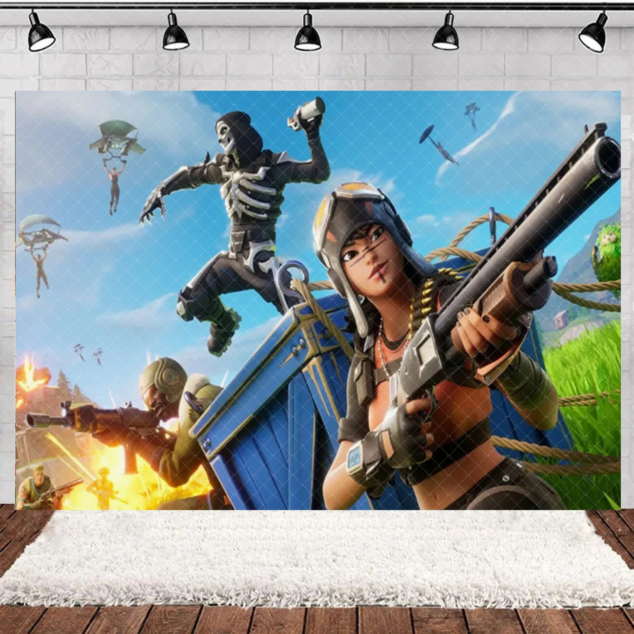 Fortnite Theme Happy Birthday Party Decoration Backdrop Shooting Game Alpaca Llama Supplies Background Baby Shower Kid Gifts