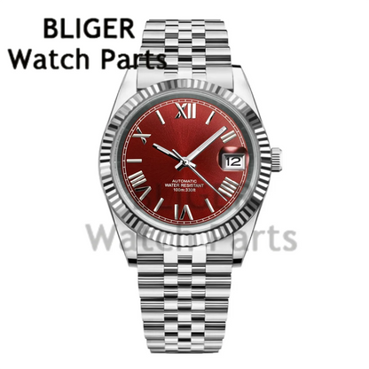 BLIGER 36MM 39MM Luxury Gold NH35 Automatic Mechanical Wristwatch Roman Number Men Watches Sapphire Crystal 10Bar Reloj Hombre