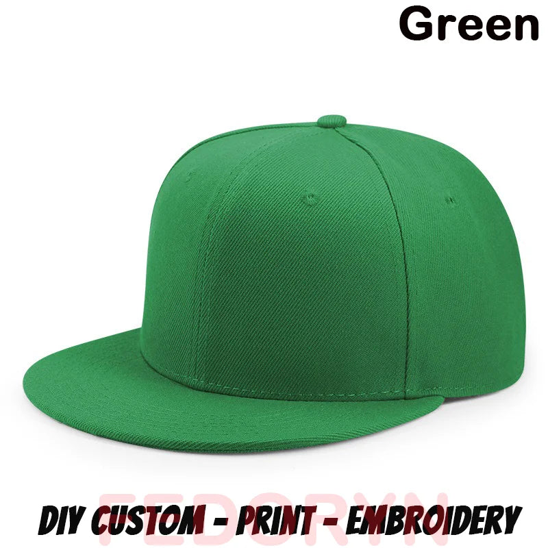 Fedoryn Custom Snapback Caps Splice Color Embroidery Hip Hop Cap for Women and Men DIY LOGO Design Print Hats Unisex Wholesale