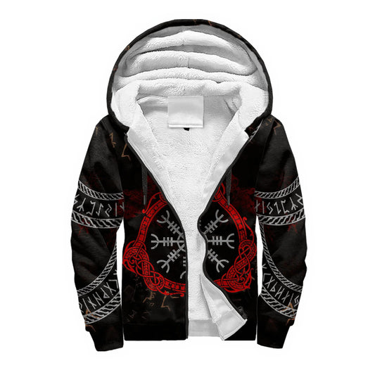 Mjolnir Odin Raven Wolf Tattoo 3D Printed Men's Winter Thicker Zip Hoodie Unisex Casual Hooded Tracksuit Warm Fleece Jacket KD16