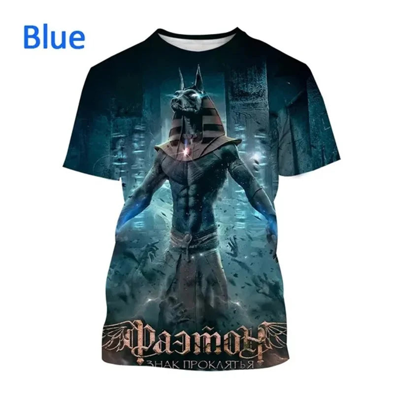 Grim Reaper Anubis Tee Shirts 3D Printed Ancient Egyptian God T Shirt Eye of Egypt Pharaoh Fashion Harajuku Short Sleeve T-shirt