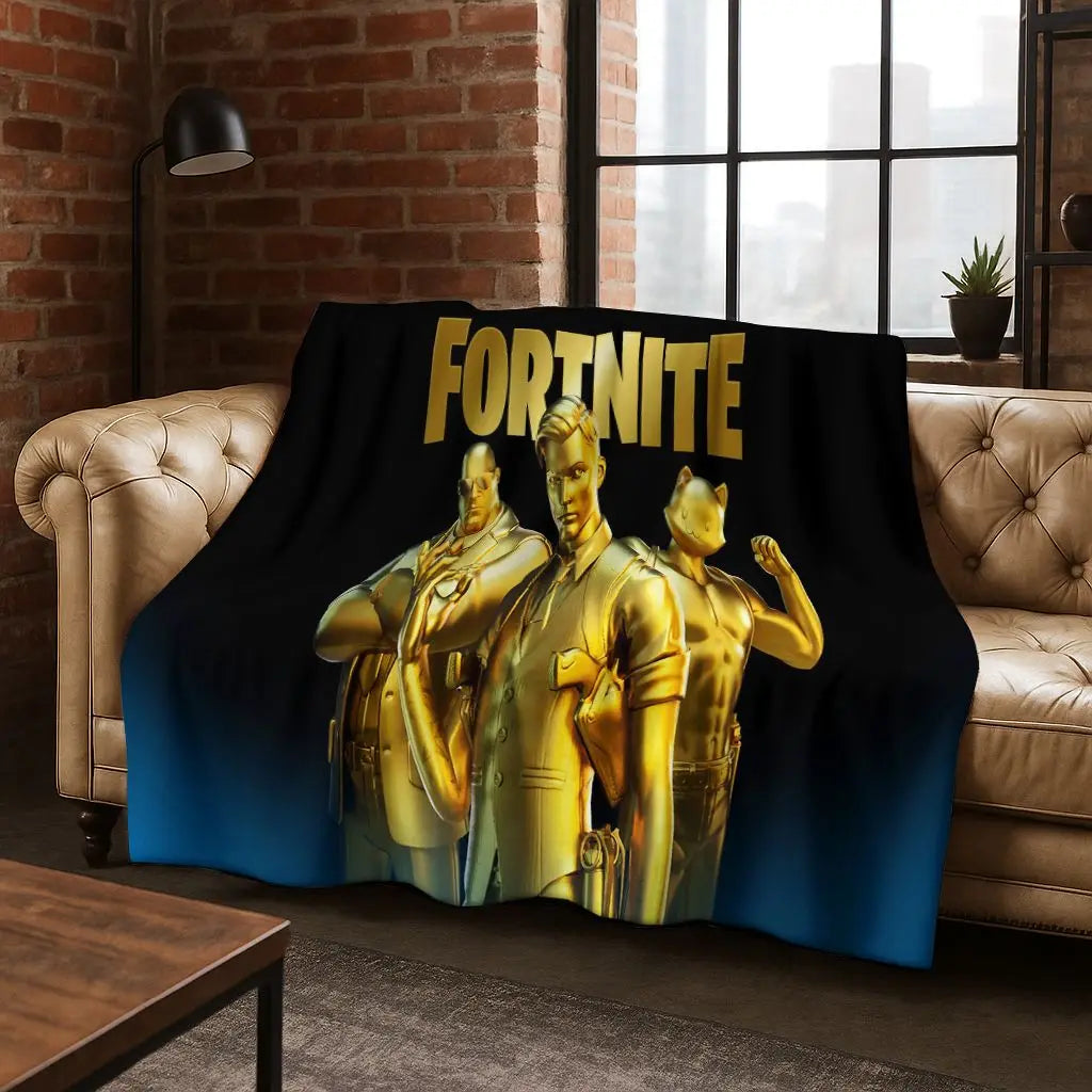 3D F-Fortnite Game Cartoon Flannel Blanket Soft Warm Throw Blanket for Bed Bedroom Room Living Room Travel Camping Kids Gift