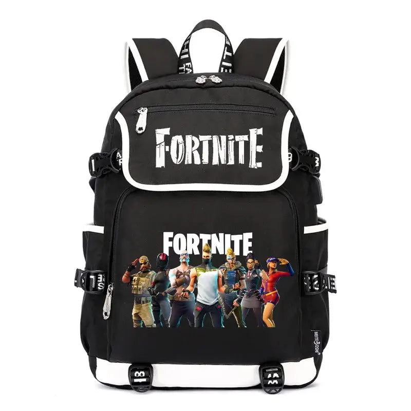 Fortnites раница с голям капацитет, ежедневна чанта за рамо с USB порт, унисекс аниме ученическа раница, нов стилен подарък за канцеларски принадлежности