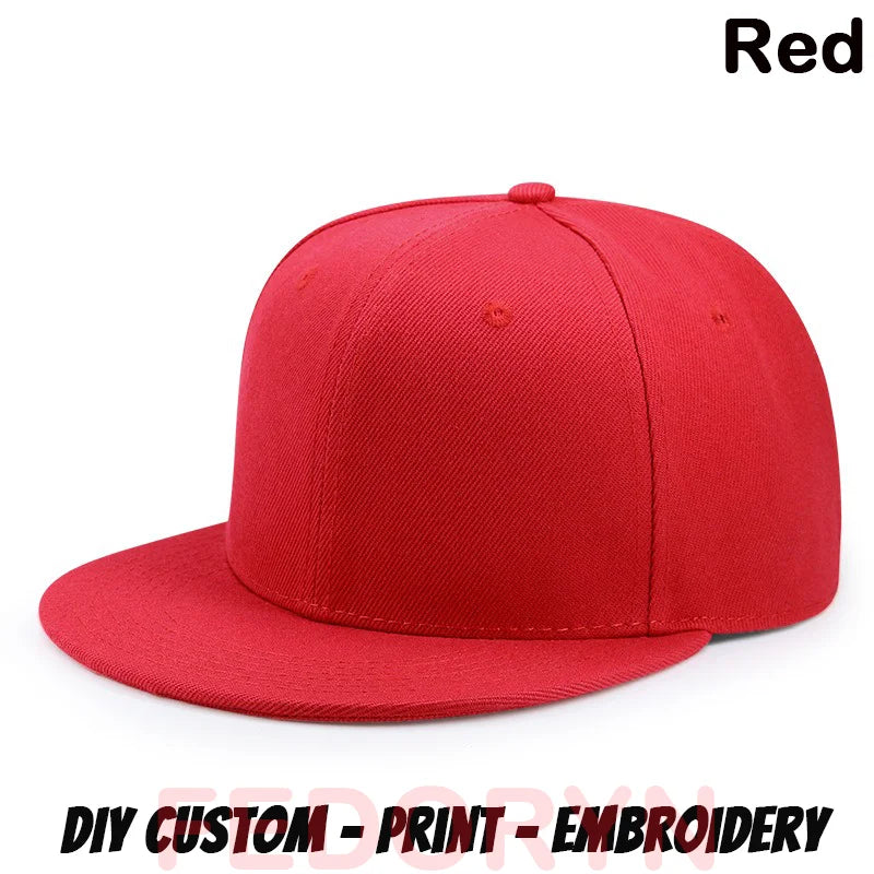 Fedoryn Custom Snapback Caps Splice Color Embroidery Hip Hop Cap for Women and Men DIY LOGO Design Print Hats Unisex Wholesale