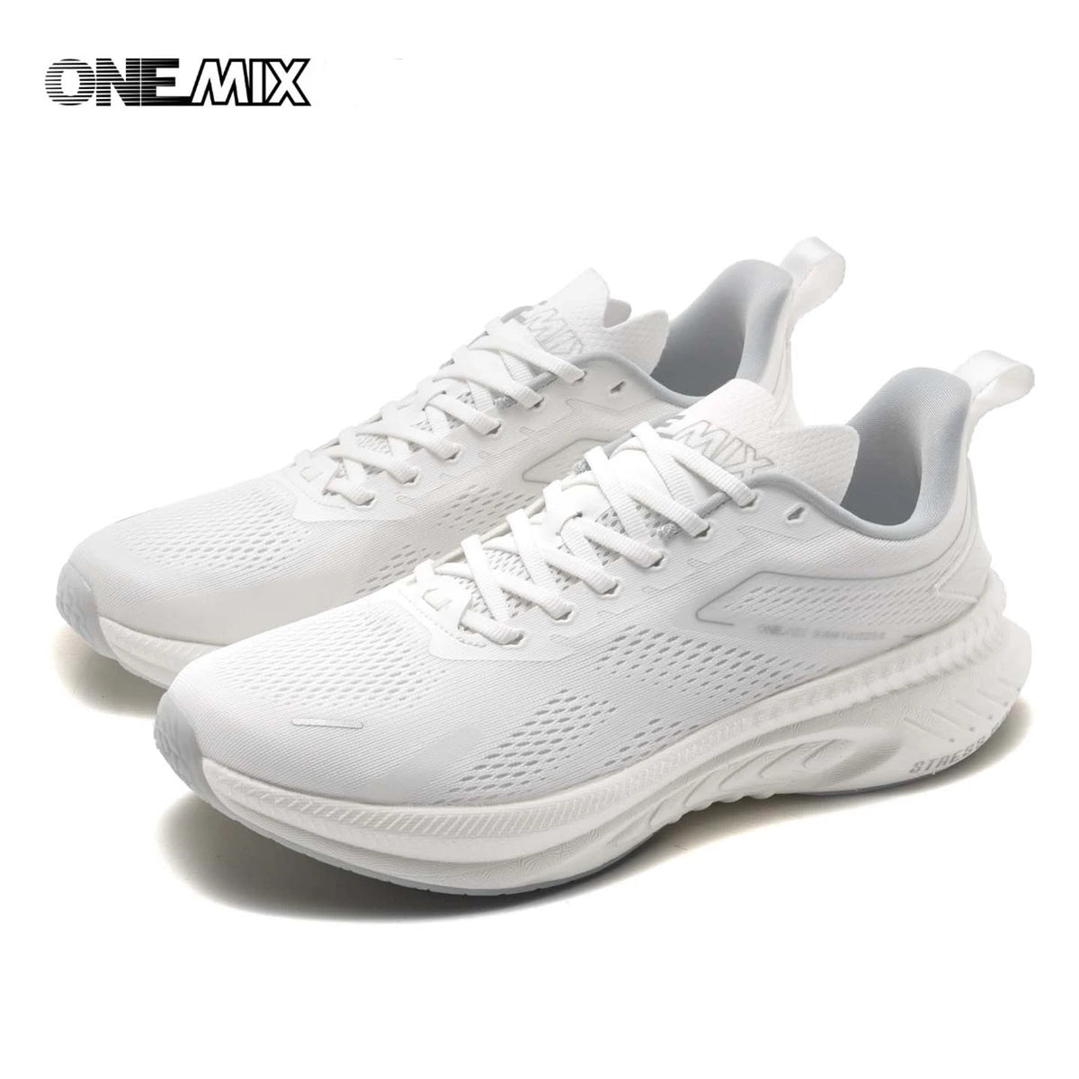 ONEMIX Nieuwe stijl herenhardloopschoenen voor herfst en winter, voor buiten, met demping, ademend, lichtgewicht en elastische sportschoenen