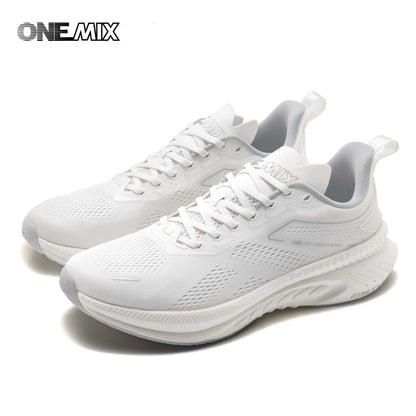 ONEMIX Nieuwe stijl herenhardloopschoenen voor herfst en winter, voor buiten, met demping, ademend, lichtgewicht en elastische sportschoenen