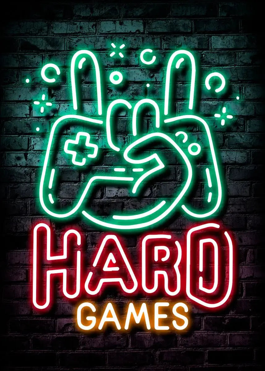 Nordic Cat and Gaming Controller Quotes Poster Modern Canvas Painting for Wall Art Mural Gamer Boys Girls Room Decor (not Neon)