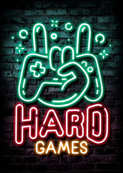 Nordic Cat and Gaming Controller Quotes Poster Modern Canvas Painting for Wall Art Mural Gamer Boys Girls Room Decor (not Neon)